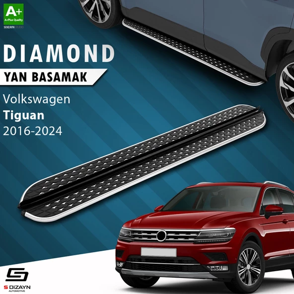 S-Dizayn VW Tiguan 2 Diamond Krom Yan Basamak 173 Cm 2016-2024 ürün görseli 1