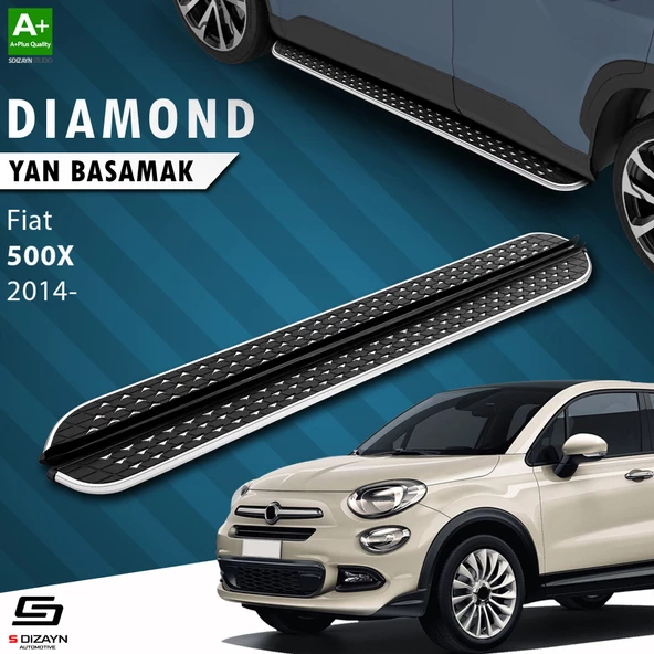 S-Dizayn Fiat 500X Diamond Krom Yan Basamak 173 Cm 2014 Üzeri ürün görseli 1
