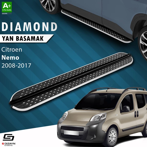 S-Dizayn Citroen Nemo Diamond Krom Yan Basamak 173 Cm 2008-2017 ürün görseli 1
