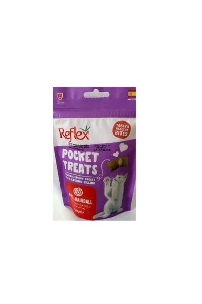 Reflex Pocket Treats Tüy Yumağı Kontrolü Yetişkin Kedi Ödül Maması 60gr ürün görseli 1