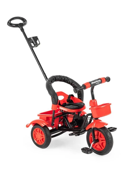 Moony Baby MB504 Trend Bike Ebeveyn Kontrollü 3 Tekerlekli Çocuk Bisikleti KIRMIZI ürün görseli 1