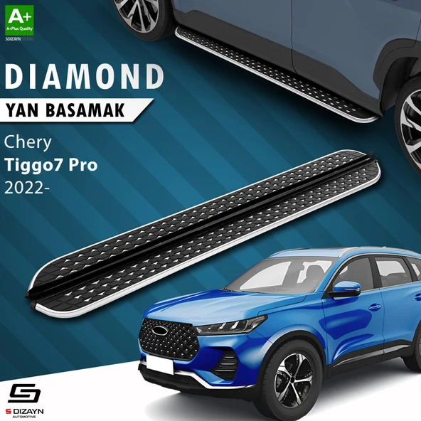 S-Dizayn Chery Tiggo7 Pro Diamond Krom Yan Basamak 183 Cm 2022 Üzeri ürün görseli 1