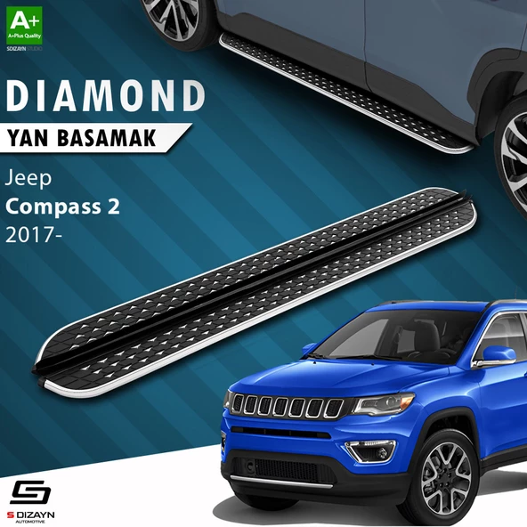 S-Dizayn Jeep Compass 2 Diamond Krom Yan Basamak 173 Cm 2017 Üzeri ürün görseli 1