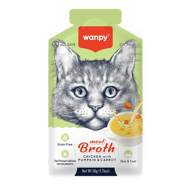 Wanpy Tavuklu Balkabaklı Havuçlu Kedi Çorbası 50 Gr ürün görseli 1