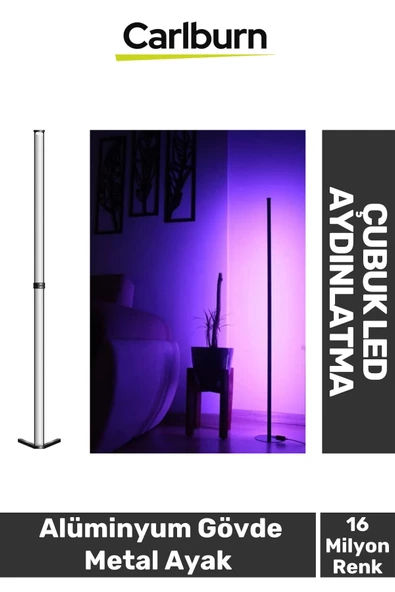 2 Metre Usb Giriş Alüminyum Gövde Metal Ayak Rgb Uzaktan Kumandalı Çubuk Led Aydınlatma ürün görseli 1