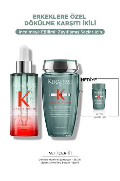 Genesis Homme Erkekler Için Dökülme Karşıtı Hediyeli Saç Bakım Seti ürün görseli 1