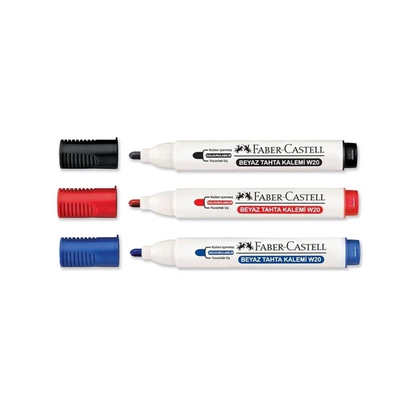 Faber Castell Tahta Kalemi W20 Doldurulabilir ( Siyah + Kırmızı + Mavi ) ürün görseli 1