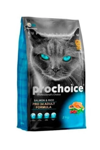 ProChoice Pro 34 Somonlu Ve Pirinçli Yetişkin Kedi Maması 2 kg ürün görseli 1