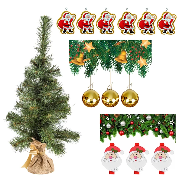 Yılbaşı Yeşil Çam Ağacı 60 cm Set-1 ürün görseli 1