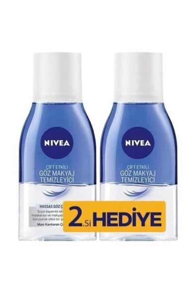 Nivea Me Make Up Expert Hassas Çift Fazlı 125 ml 2 Adet Göz Makyaj Temizleme Suyu ürün görseli 1