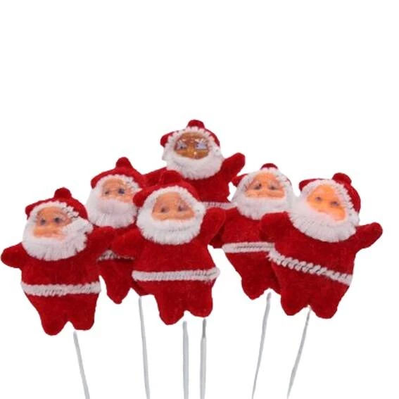 Yılbaşı Noel Baba Çubuklu 5 cm 6'lı Süs ürün görseli 1