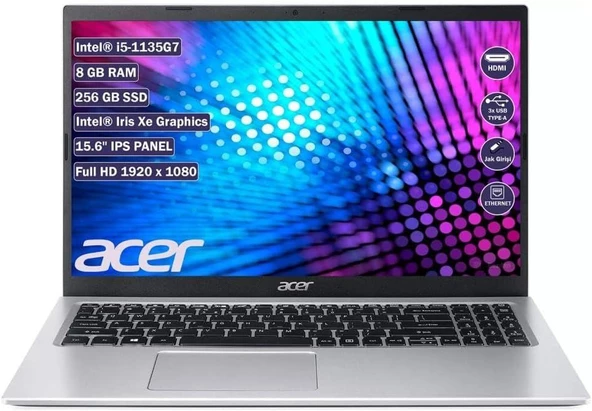 Acer Aspire 3 A315-58-546X NX.ADDEY.004 i5-1135G7 8 GB 256 GB SSD Iris Xe Graphics 15.6" Full HD Notebook Outlet ürün görseli 1