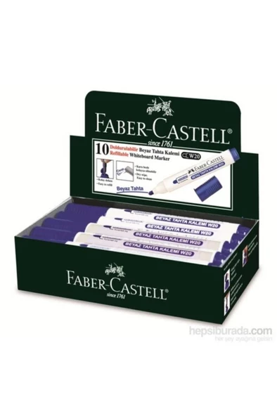 Faber Castell Tahta Kalemi W20 Doldurulabilir Mavi - 10 Adet ürün görseli 1