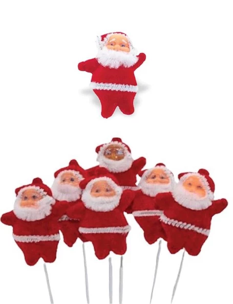 Yılbaşı Noel Baba Çubuklu 5 cm 6'lı Süs - Resim 2