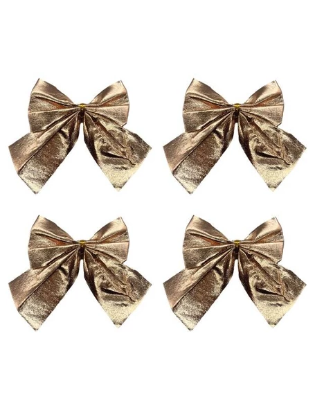 Yılbaşı Fiyonk Saten Parlak Rose Gold 10 Cm 4 Parça ürün görseli 1