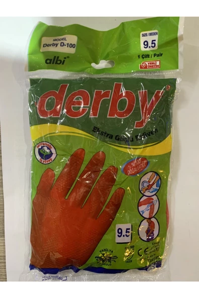 Derby Extra Güçlü Lastik Eldiven 9.5 No 30 Adet ürün görseli 1