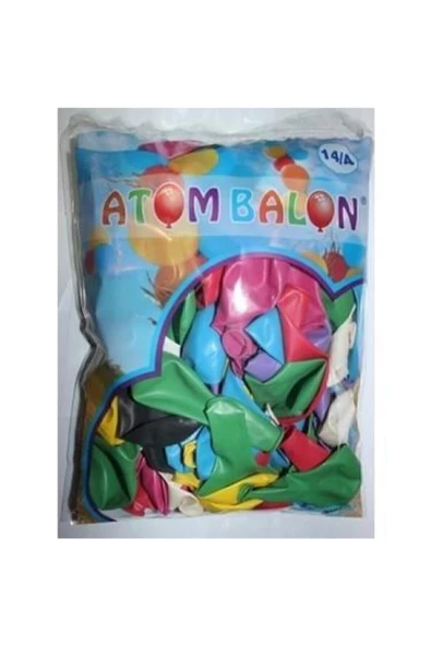 Atom Balon Karışık Renk 100 Adet 14a ürün görseli 1