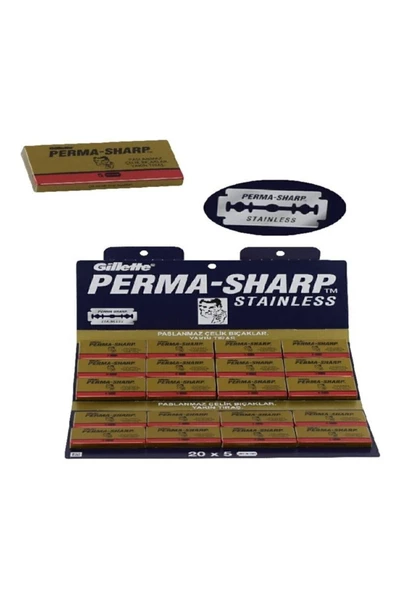 Permasharp Stainless Yaprak Tam Jilet Tıraş Bıçağı 100'lü 20 X 5 ürün görseli 1