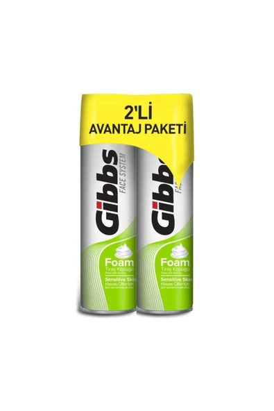 GİBBS Sensitive Tıraş Köpüğü 2x200ml ürün görseli 1