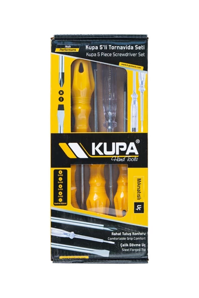 Kupa Kutulu 5 Parça Tornavida Takımı - Resim 4