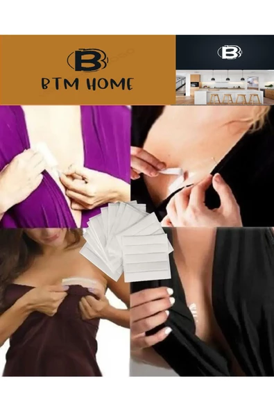 btmhome Vücut Ve Kıyafet Için Çift Taraflı Sabitleme Dekolte Abiye Gelinlik Elbise Sütyen Bantı ürün görseli 1