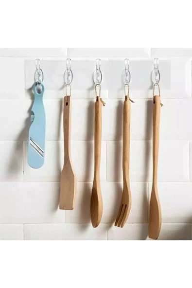 btmhome 2 Adet Mutfak Banyo Kapı Askısı -5li kendinden Yapışkanlı Güçlü Şeffaf Askılık ürün görseli 1
