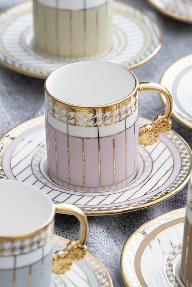 btmhome Elena Porselen 6 Kişilik Kahve Fincanı Takımı Seti - 90 ml ürün görseli 1