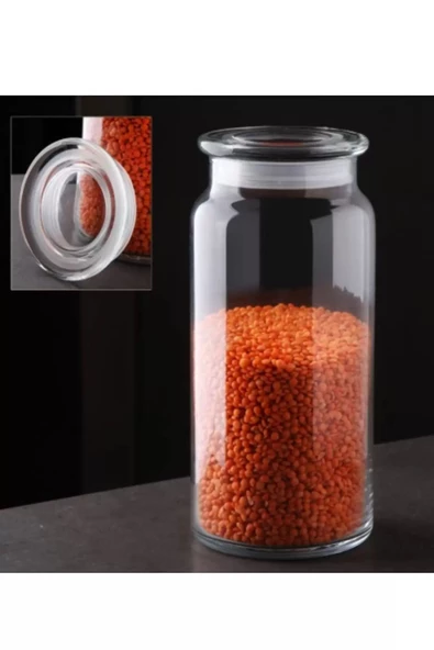 btmhome Cam Kapkalı Oval Kavanoz 2 Adet 1300 ml ürün görseli 1