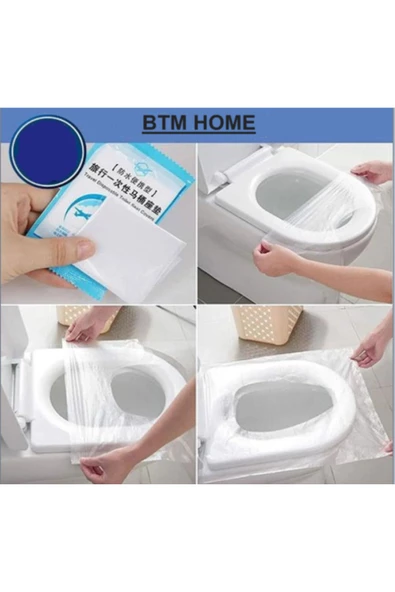btmhome 5 Adet Tek Kullanımlık Anti Bakteriyel Koruma Pratik Klozet Kapak Örtüsü ürün görseli 1