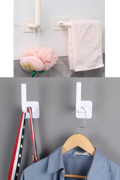 btmhome Yapışkanlı L Şeklinde Havlu Askısı Mutfak Banyo Takı Kupa Kapak Bardak Duvar Askısı Tutucu ürün görseli 1