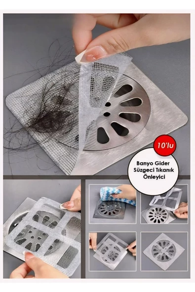 Btm Home 10 Adet Banyo Gider Süzgeci Saç Yakalayıcı Süzgeç Banyo Duş Gider Tıkanık Önleyici Süzgeç ürün görseli 1