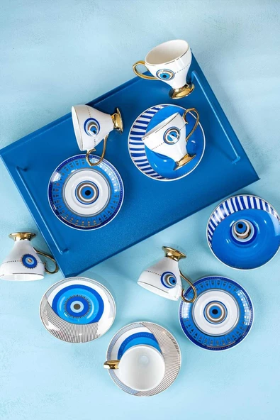 btmhome Goldfinch Porselen 6 Kişilik Kahve Fincanı Takımı Seti - 90 ml ürün görseli 1
