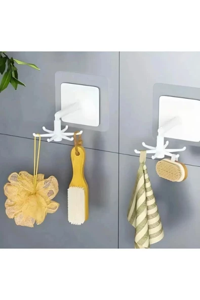 btmhome Çok Amaçlı  360 Derece Dönen Askı - Banyo Mutfak Bardak Takı Yapışkanlı Askı - Mutfak Askılığı ürün görseli 1
