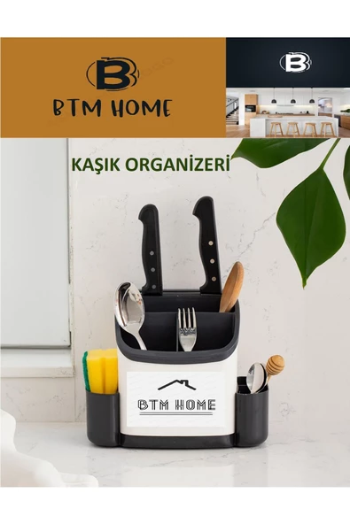 btmhome Tezgah Üstü  Organizer Kaşıklık , Kepçe , Kaşık  , Bıçak Organizeri ürün görseli 1