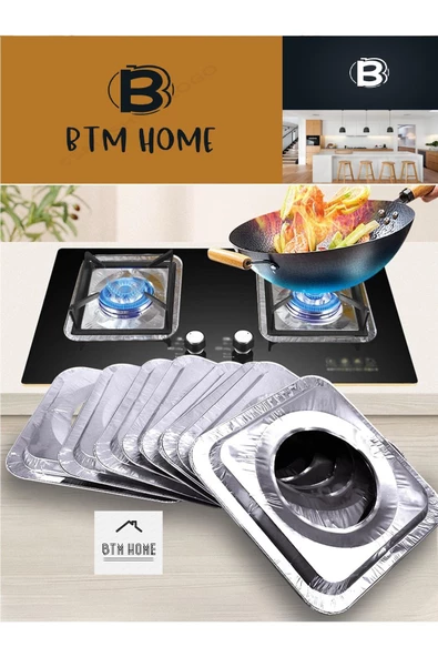 btmhome 10 Adet Ocak Üstü Leke Önleyici Yıkanabilir Isıya Dayanıklı Izgara Koruyucu Folyo ürün görseli 1