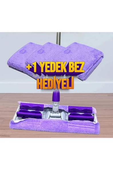 btmhome Mikrofiber Mandallı Mop, Teleskopik Saplı Set +1 Yedek Bezli ürün görseli 1