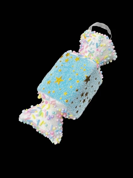 Yılbaşı Ağaç Süsü Şeker Mavi 15 Cm - Resim 3