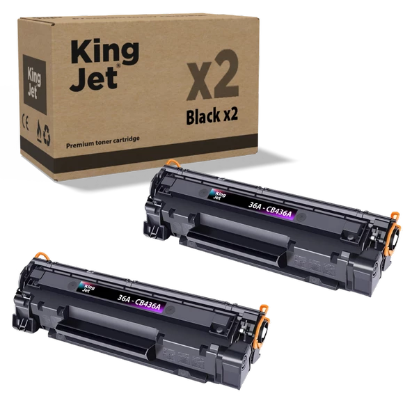 KingJET® 36A / CB436A 2'li Paket - Hp Uyumlu Çipli Muadil Toner ürün görseli 1