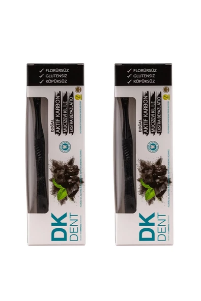 DK Dent Killi ve Aktif Karbonlu Beyazlatıcı Florürsüz Diş Macunu 75 ml + Diş Fırçası 2 Adet ürün görseli 1