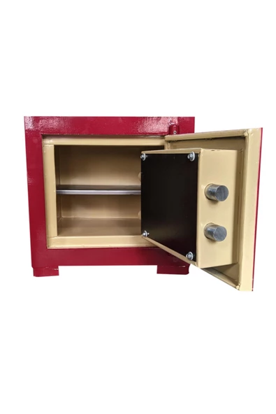 Çelik Para Kasası 40 Cm Bordo - Resim 2