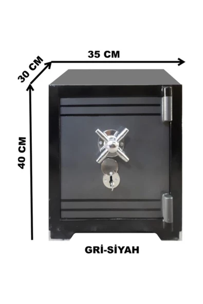 Store Çelik Para Kasası 40 Cm Siyah Gri ürün görseli 1