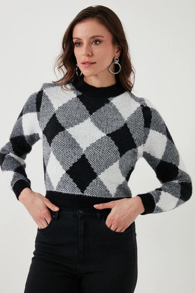 FASHION FRIENDS KADIN DESENLİ KAZAK 24K0194K1 ürün görseli 1