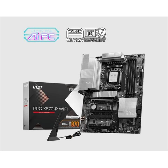 Msı Pro X870-P Wıfı Am5 Ddr5 8200Mhz(Oc) 3X M.2  Usb4 Hdmı 5G Lan Wıfı 7 Rgb Atx ürün görseli 1