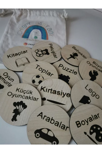 Figürlü ahsap turkce etiket - Resim 4