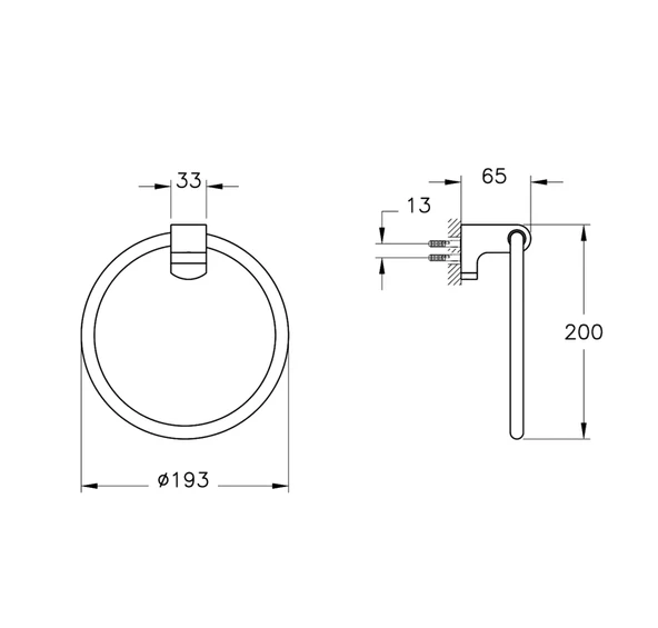 VitrA Base 700 A44072 Halka Havluluk, Krom - Resim 2