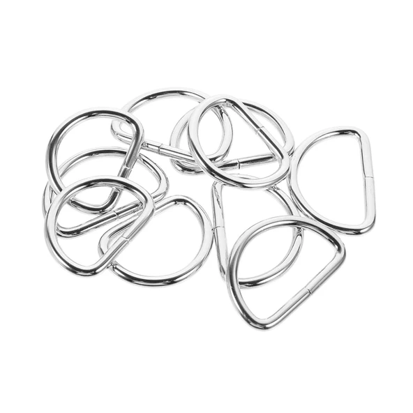 Anahtarlık Montaj Halkası D Çanta Bağlantı Halkası 14x10 MM (100 Adet)  Gümüş ürün görseli 1