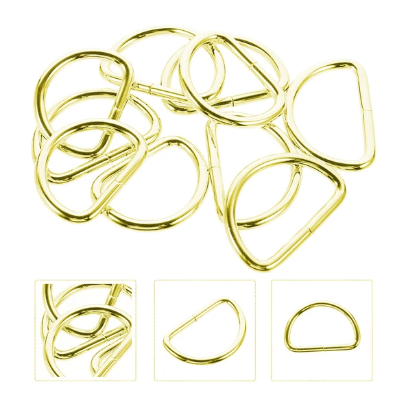 Anahtarlık Montaj Halkası D Çanta Bağlantı Halkası 19x15 MM (1000 Adet)  Gold ürün görseli 1