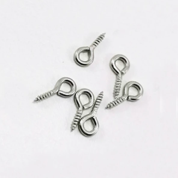 Metal Takı Ve Obje Halkası Vidalı  1 CM  (100 Adet)  Gümüş ürün görseli 1