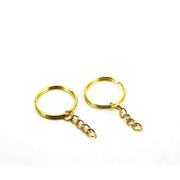 Anahtarlık Halkası Zincirli  4 CM (1000 Adet)  Altın ürün görseli 1