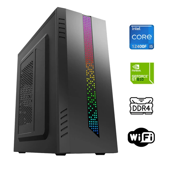 Xaser Tetrix X1 i5 12400F 16GB Ram 256GB M.2 NVMe SSD 2GB GT610 Ekran Kartı Ofis Hazır Sistem ürün görseli 1